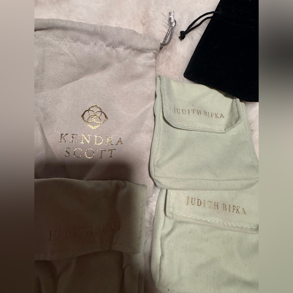 Judith ripka and Kendra Scott empty jewelry pouches